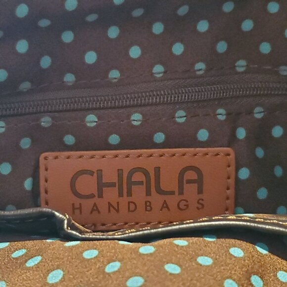 Chala Vegan Crossbody Bag Beagle Dog Applique Gray/Brown Adjustable Straps Zip - Picture 6 of 9